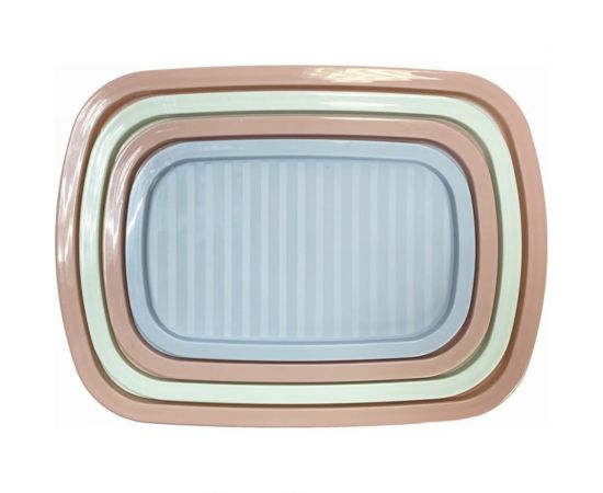 Прямоугольный контейнер для СВЧ и заморозки Умничка в наборе 4 шт 0,5+1+1,6+2,3 л пастель микс MPU8232 – изображение 2