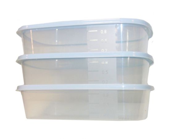 Прямоугольный контейнер для СВЧ и заморозки Умничка в наборе 3 шт 1 л пастель MPU8218 – изображение 2