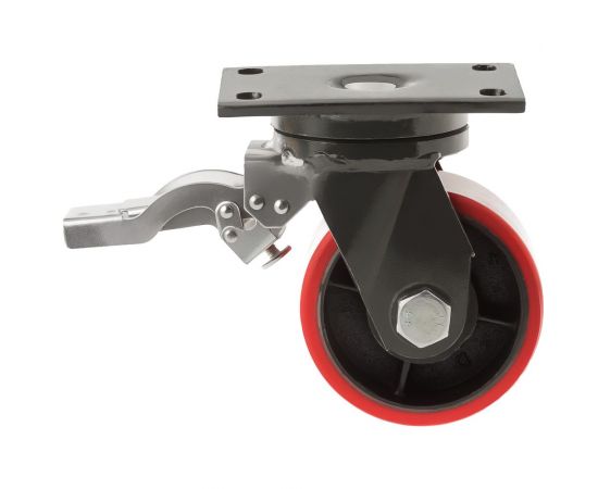 Колесо сверхбольшегрузное полиуретановое поворотное с площадкой и тормозом SHpb 63 (150 мм; 1000 кг) А5 1000691 – изображение 2