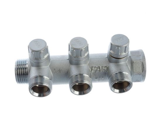 Запорный коллектор с 3 отводами FAR 1" 3/4" НР FK 3870 134 – изображение 2