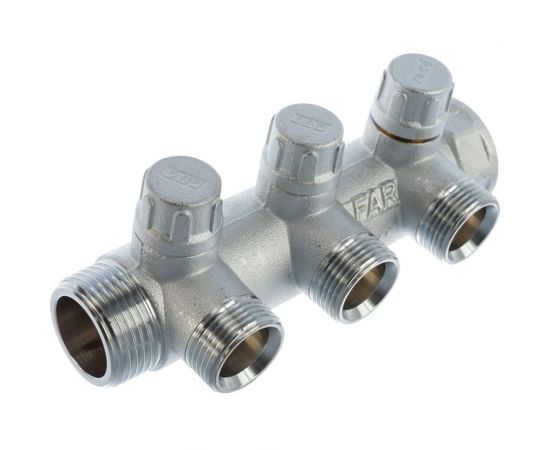 Запорный коллектор с 3 отводами FAR 1" 3/4" НР FK 3870 134 – изображение 3