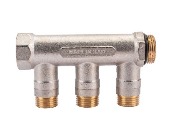 Коллектор с шаровыми кранами STOUT Smb 6211 341203 3/4"", 3 отвода 1/2"", синие ручки RG0091AACQML3R – изображение 4