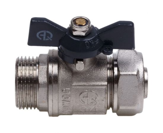 Шаровой кран для МП труб AQUALINK нар 1/2x20 B бабочка 2430 – изображение 4