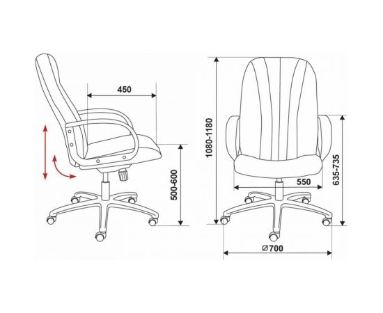 Кресло руководителя Бюрократ T-898/3C1 черный крестовина пластик T-898/3C11BL – изображение 5