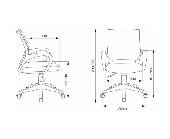 Детское кресло Бюрократ KD-W4 черный/зеленый милитари, крестовина пластик, белый пластик 1614726 – изображение 5