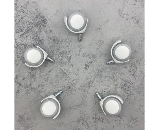 Универсальный комплект из пяти роликов-колес для офисных кресел ВПМ бесшумные, прорезиненные 6150999 