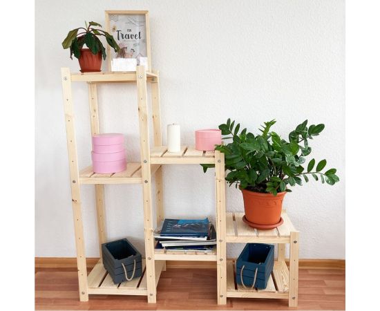 Деревянный стеллаж горкой Добавь эмоций в свою жизнь С-008 – изображение 2