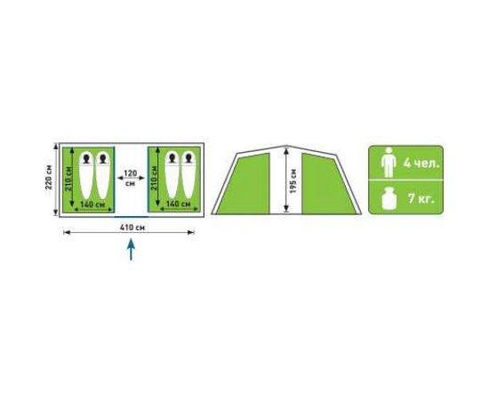 Туристическая палатка ATEMI SELIGER 4 CX 00000119134 – изображение 2