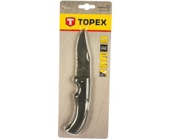Складной универсальный нож TOPEX лезвие 90 мм 98Z101 – изображение 3