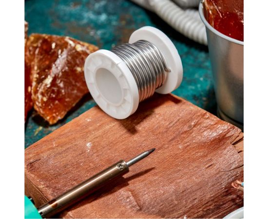 Припой с канифолью ПОС-61, 100 г, 3 мм, (Sn 61, Pb 39), катушка REXANT 09-3174 – изображение 3