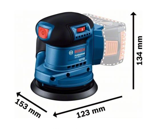 Эксцентрикова шлифмашина gex 185-li Bosch 06013A5020 – изображение 3