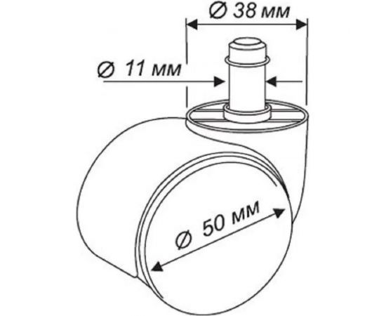 Универсальный комплект из пяти роликов-колес для офисных кресел ВПМ бесшумные, прорезиненные 6150999 – изображение 6