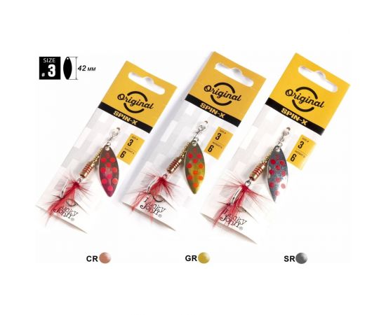 Вращающиеся блесны Lucky John SPIN X LONG 03 6.0 г, CR/GR/SR, 3шт LJSL03-001SET 