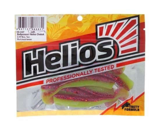 Виброхвост Helios hs-3-027 chebak 3.15""/8 см, fio acid lemon, 7шт 00000134920 – изображение 2