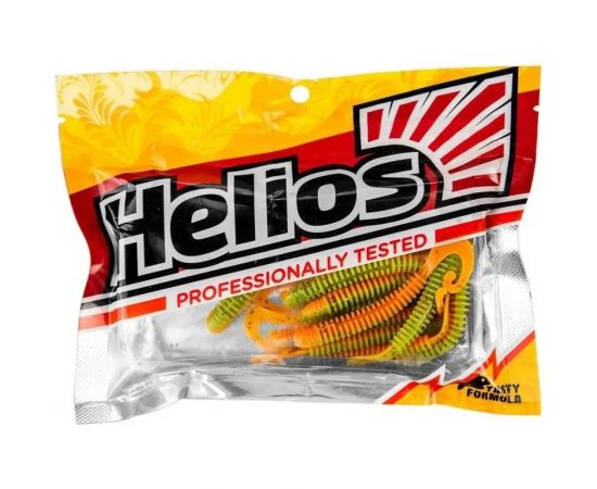 Твистер Helios hs-9-018 credo long body 2.95""/7.5 см, pepper green/orange, 12шт 00000130050 – изображение 2