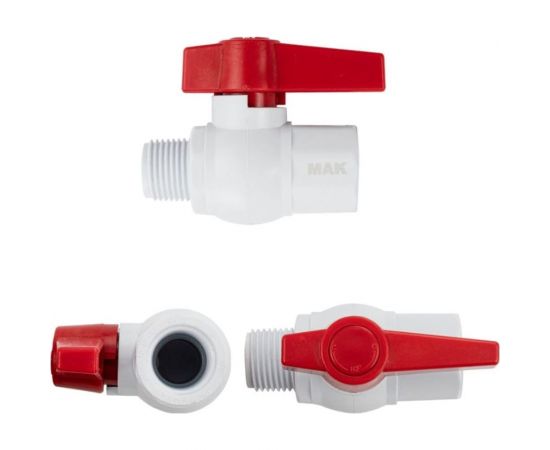 Шаровой кран Санакс мак, с резьбой, полипропиленовый из абс-пластика 1/2 вн/нар 772784 – изображение 3