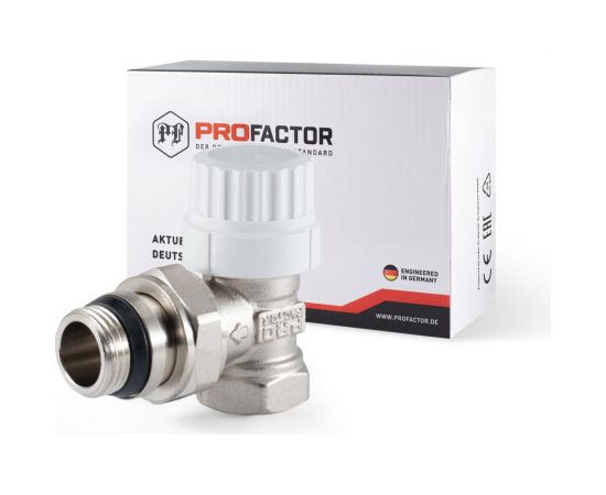 Термостатический клапан радиатора PROFACTOR угловой, с преднастройкой и уплотнением, 1/2 PF RVT 982UR – изображение 9