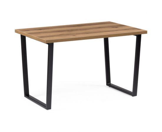 Стол Woodville лота лофт 120 25 мм дуб делано темный/черный матовый 489637 