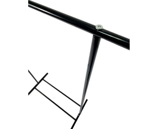 Напольная вешалка для одежды, вещей и обуви URM стальная, 1 полка, 1 перекладина, 142x100x43 см, черная D00620 – изображение 2