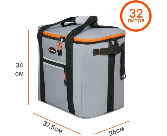 Сумка-холодильник Airline Пикник 32 л, 37.5х34х26 см, серая ADCB008 – изображение 4