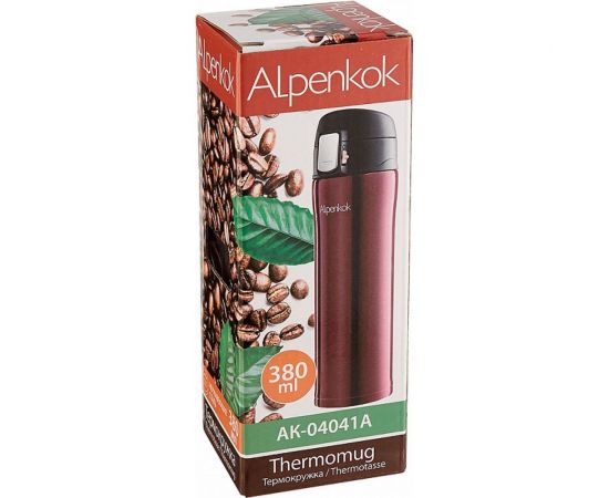 Вакуумная термокружка Alpenkok AK-04041A бордовая, 380 мл 0R-00006874 – изображение 4