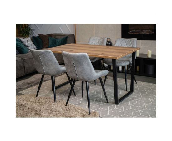 Стол Woodville лота лофт 120 25 мм дуб делано темный/черный матовый 489637 – изображение 5