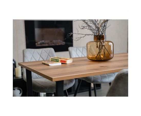 Стол Woodville лота лофт 120 25 мм дуб делано темный/черный матовый 489637 – изображение 6