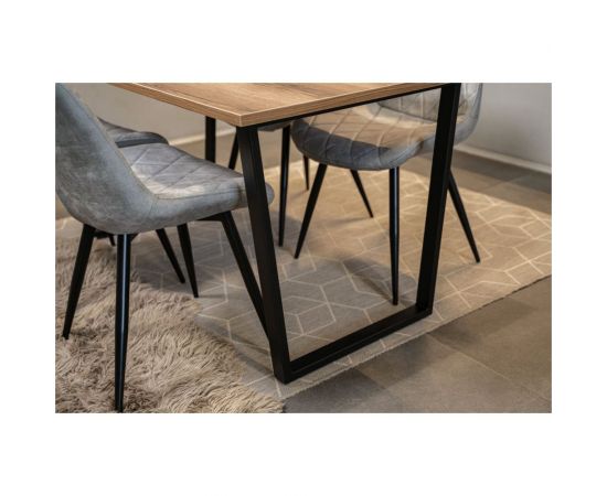 Стол Woodville лота лофт 120 25 мм дуб делано темный/черный матовый 489637 – изображение 7