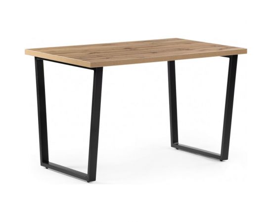 Стол Woodville лота лофт 120 25 мм дуб вотан/черный матовый 489609 