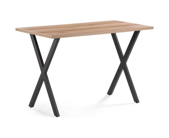 Стол Woodville алеста лофт 120 25 мм дуб делано светлый/черный матовый 510908 