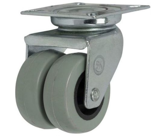 Аппаратное поворотное колесо Tech-Krep двойное, п/п обод, полиуретан, подшип. скольжения, площадка, D50, б/т. - пакет 148514 