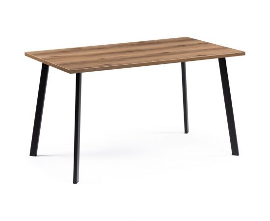 Стол Woodville тринити лофт 140 25 мм дуб делано темный/черный матовый 489641 