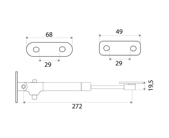 Газлифт с доводчиком Trodos 60N SILVER 311014 – изображение 2