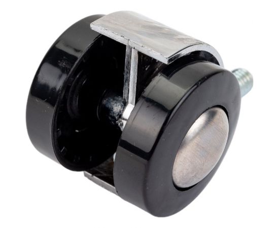 Мебельное колесо Tech-Krep поворотное, пластик, хром, резьба М8, D40, б/т - пакет 152327 – изображение 2