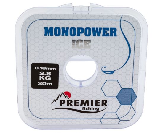 Леска Premier fishing MONOPOWER ICE PR-MI-T-016-30, 0.16мм/30м, прозрачный нейлон 280972 – изображение 2