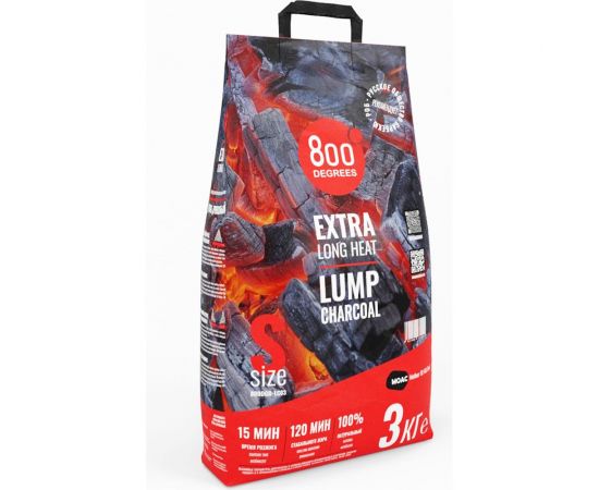 Кусковой древесный уголь 800 Degrees Долгое Горение, мешок 3 кг 800DGR-LC03 – изображение 2