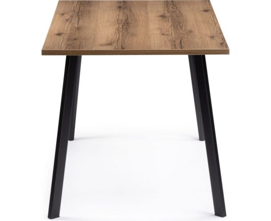 Стол Woodville тринити лофт 140 25 мм дуб делано темный/черный матовый 489641 – изображение 3