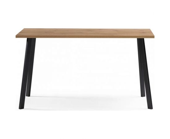 Деревянный стол Woodville Тринити Лофт 140 25 мм, дуб вотан/черный матовый 489624 – изображение 4