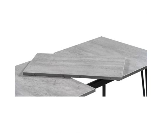Раскладной стол Woodville денвер лофт 120 25 мм бетон/черный матовый 506944 – изображение 5