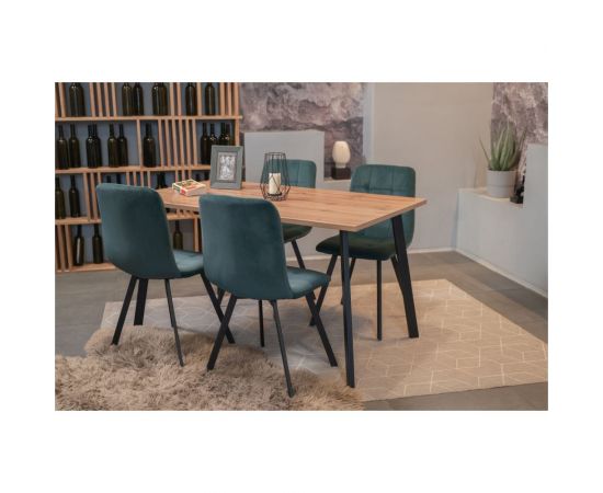 Стол Woodville тринити лофт 140 25 мм дуб делано темный/черный матовый 489641 – изображение 5