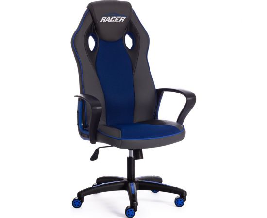 Кресло TetChair RACER кожзам/ткань, металлик/синий 36/10 13231 
