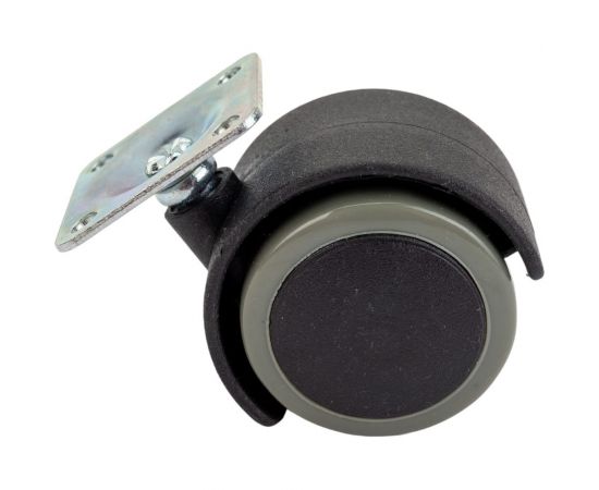 Мебельное колесо Tech-Krep поворотное, обрезиненный пластик, черный, площадка, D40, б/т - пакет 148482 