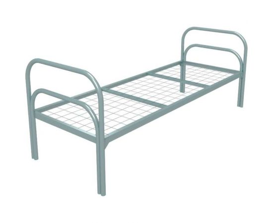 Металлическая одноярусная кровать SAMGRUPP хард + 2 800x1900 мм, сетка 100x50 мм, двойная ножка, 2 перемычки 12640 