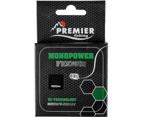 Леска Preмier fishing мonopower feeder 0.20мм/100м, green nylon pr-мf-g-020-100 00000281017 