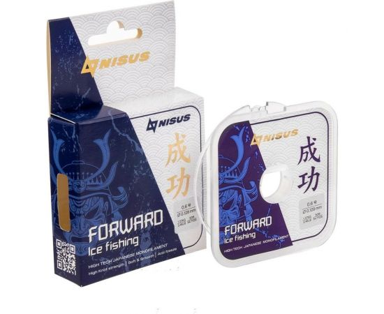 Леска Nisus FORWARD ICE FISHING N-FIF-0.128-50, 0.128мм/50м, нейлон прозрачный 294471 