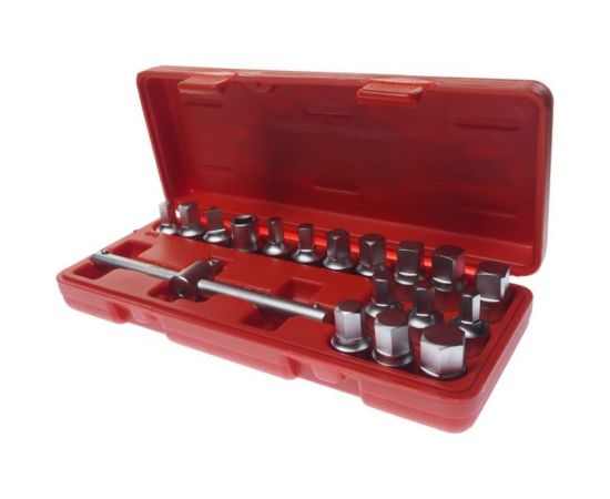 Набор головок для отворачивания масляных пробок, 18 пр. JTC JW0895 