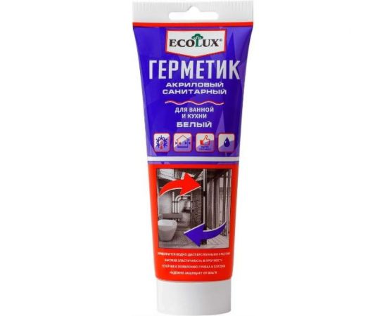 Акриловый герметик Ecolux санитарный белый, 200 мл 4607133683801 