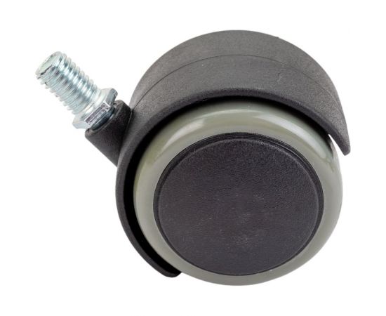 Мебельное колесо Tech-Krep поворотное, обрезиненный пластик, черный, резьба М10, D50, б/т - пакет 152354 