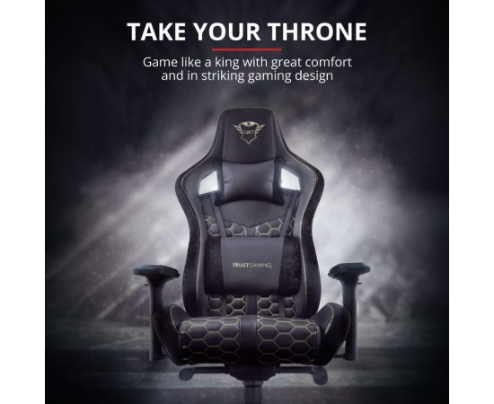 Компьютерное игровое кресло Trust Resto GXT 712 23784 черное кожзам Б0051859 – изображение 14