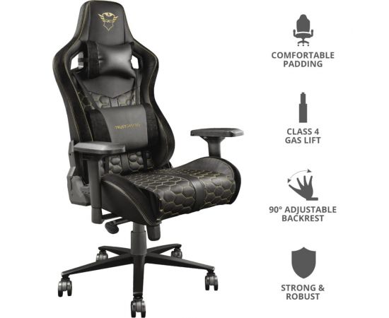 Компьютерное игровое кресло Trust Resto GXT 712 23784 черное кожзам Б0051859 – изображение 15